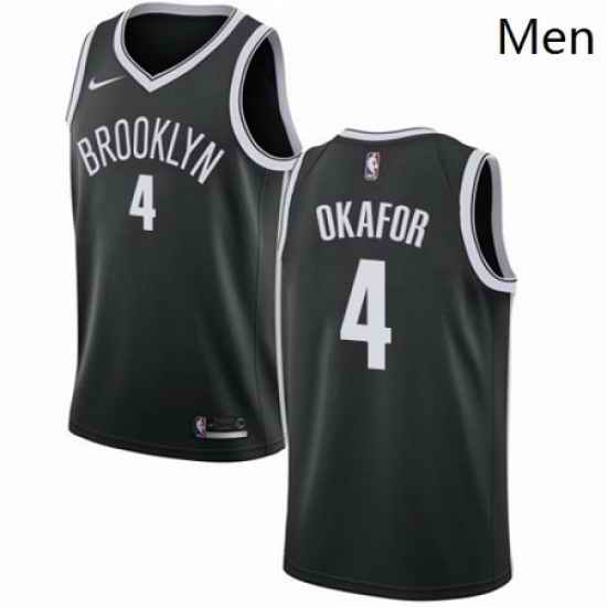 Mens Nike Brooklyn Nets 4 Jahlil Okafor Swingman Black Road NBA Jersey Icon Edition